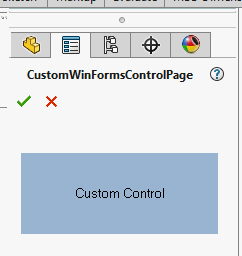 Custom Control Wpf Or Windows Forms In Solidworks Property Manager Page